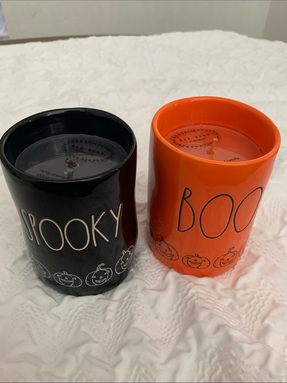 Rae Dunn Halloween Candle Spooky & Boo Halloween Ceramic Candle Set - Bla